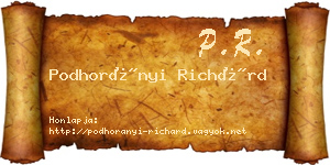 Podhorányi Richárd névjegykártya